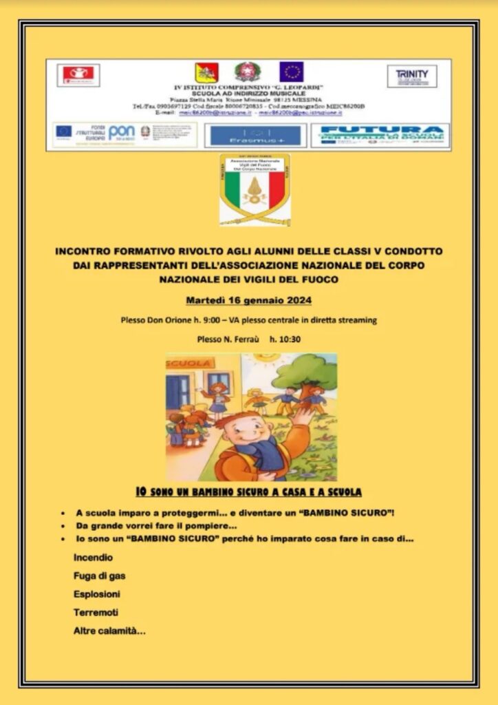 Sezione di MESSINA – Io sono un Bambino sicuro a casa e a scuola
