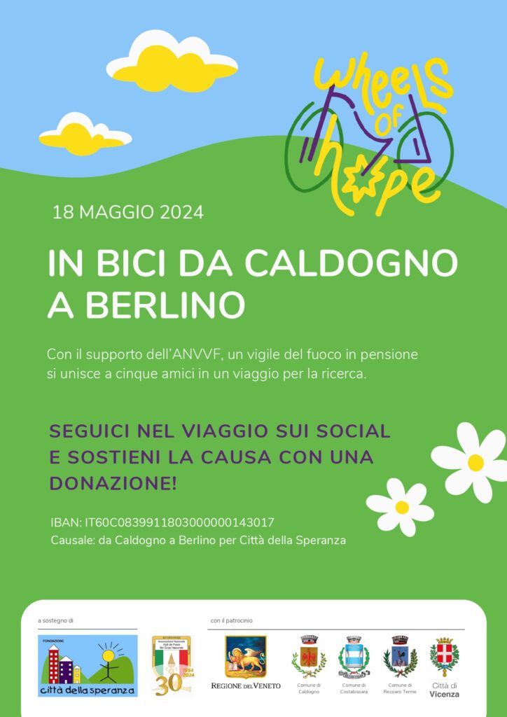 Locandina "in bici da Caldogno a Berlino"