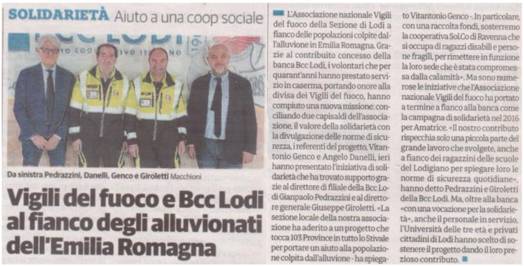 Sezione di LODI - Solidarietà all'Emilia Romagna