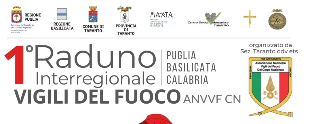 I Raduno interregionale Vigili del Fuoco Puglia-Basilicata-Calabria – 29 agosto 2026